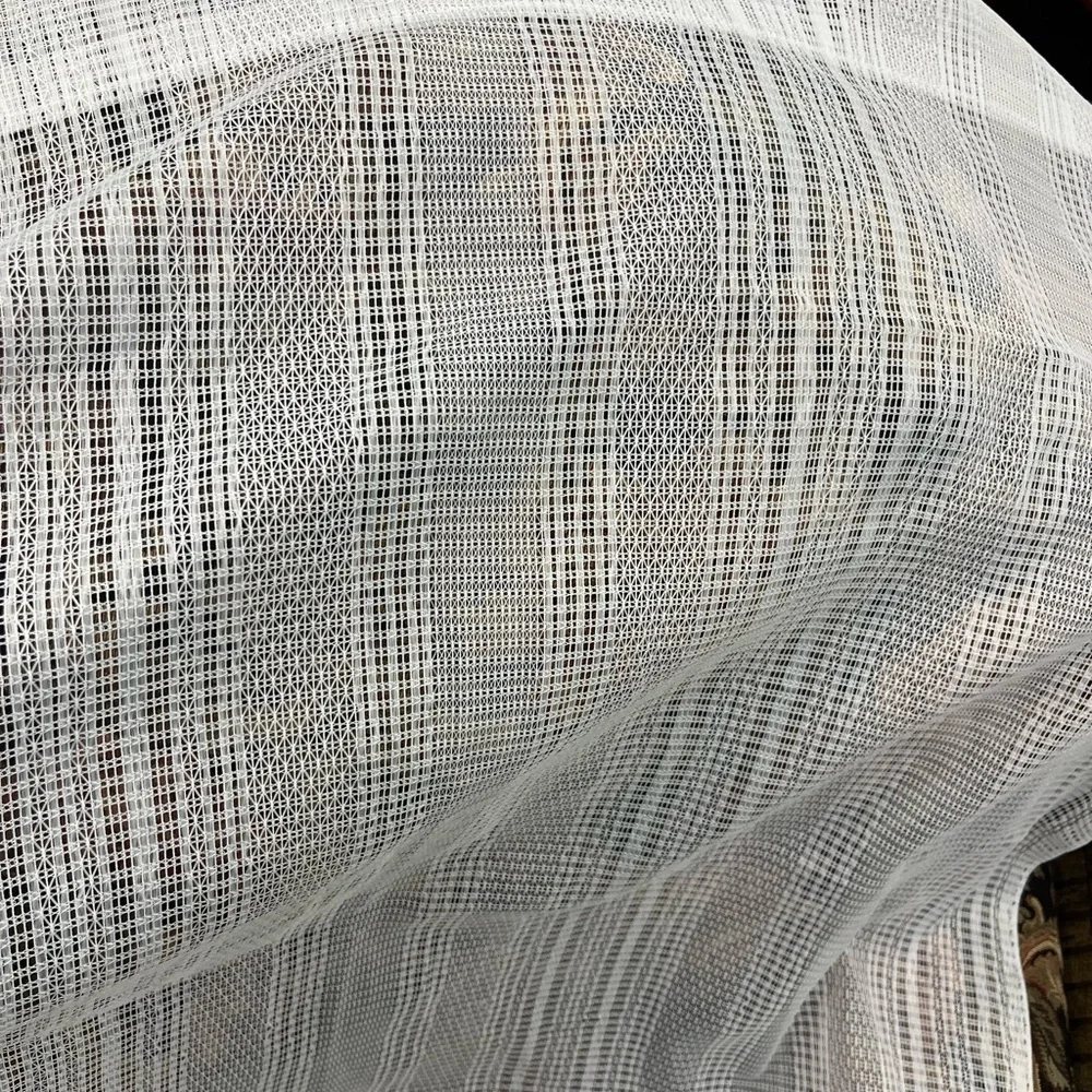 Light blue Sheer Textured / Curtain Fabric